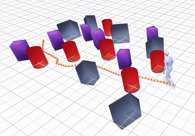 Path injection with A* computed detour around obstacle