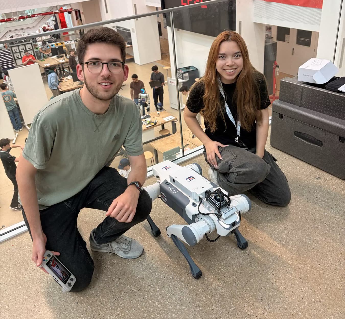 With the quadruped at RoboHack EPFL after the demo