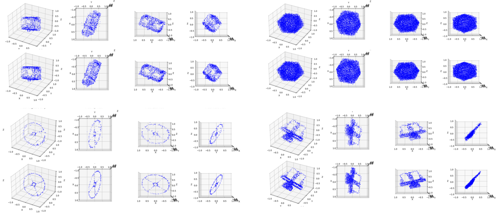 Point2Weight reconstructions vs ground-truth point clouds